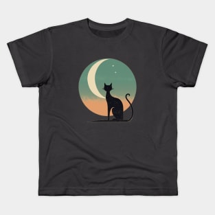 Modern Cat and the Moon Kids T-Shirt